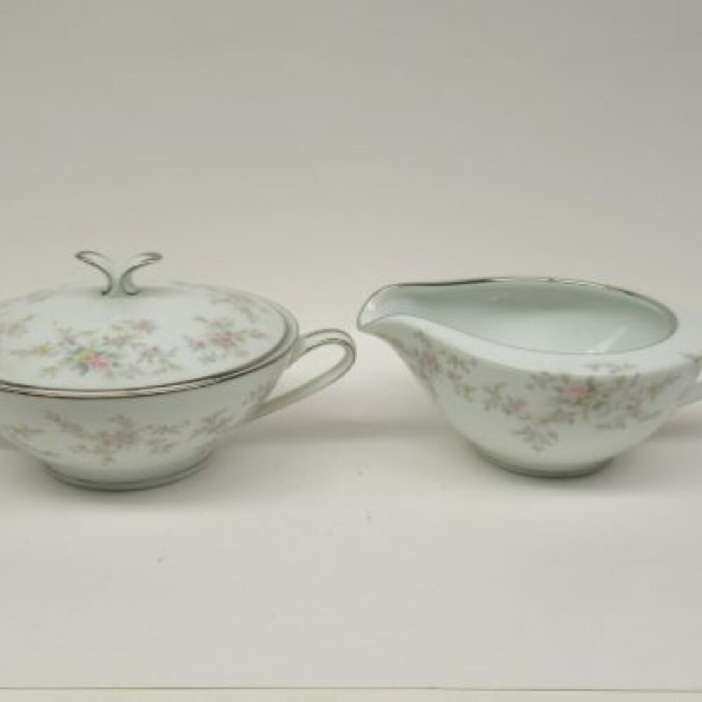 Noritake China Japan Number 5802 ARLENE Creamer, Sugar Bowl with Lid